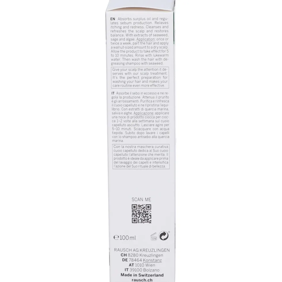RAUSCH Maschera Antisebo Per Cuoio Capelluto Alla Quercia Marina
