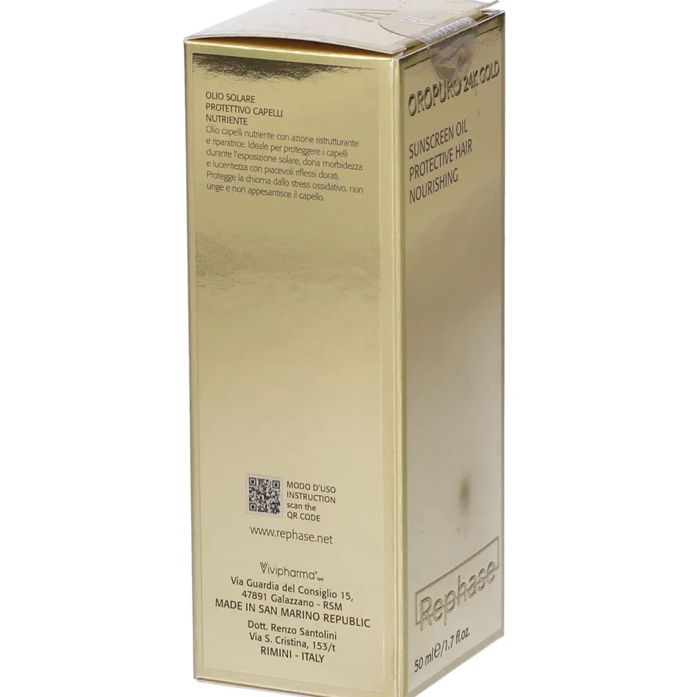 Rephase Oropuro 24K Gold Olio Solare Protettivo Capelli Nutriente