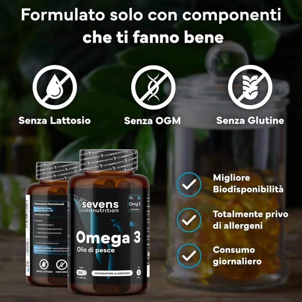 SEVENS NUTRITION Capsule di Omega 3 Olio di Pesce