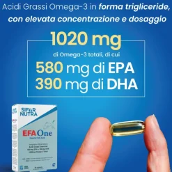Sifar Nutra EFA One | Omega-3 IFOS 5 Stelle da Olio di Pesce | Forma Trigliceride