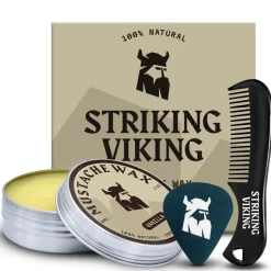Striking Viking Cera per baffi con pettine – vaniglia, tenuta media, cera di api e burro di cacao