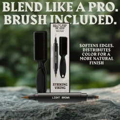 Striking Viking matita barba filler – Castano chiaro, doppia punta, pennello sfumino per linee nette