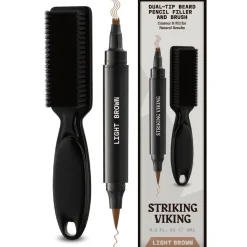 Striking Viking matita barba filler – Castano chiaro, doppia punta, pennello sfumino per linee nette