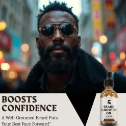 Striking Viking Olio per Barba con Biotina – Senza Profumo, Olio di Jojoba e Argan, Cura Quotidiana