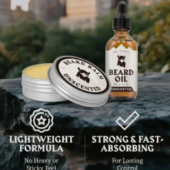 Striking Viking Set Barba – Olio e Balsamo, Senza Profumo, con Olio di Jojoba e Burro di Karité