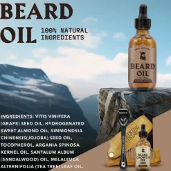 Striking Viking Set barba – Olio e balsamo, sandalo, con olio di jojoba e burro di karité