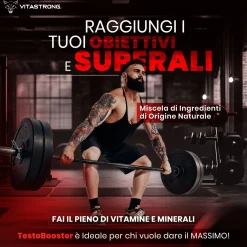 TESTOSTERONE | Vitastrong Testobooster 2x1 con Ashwagandha KSM-66 750mg, Tribulus 95%, Zinco