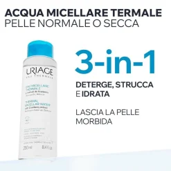 URIAGE Acqua micellare termale pelle normale o secca, viso, deterge, strucca, ammorbidisce