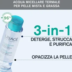 URIAGE Acqua micellare termale pelle mista, grassa, acneica, viso, deterge, strucca e purifica