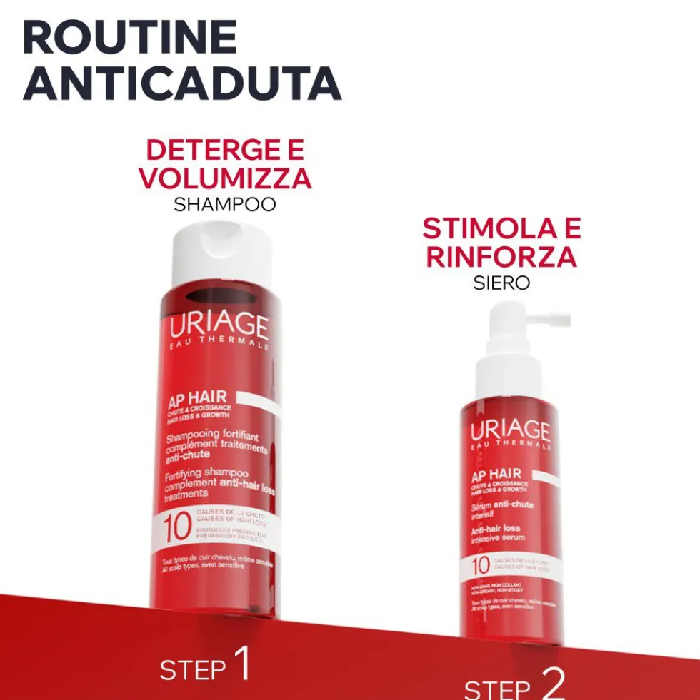 URIAGE AP HAIR Shampoo volumizzante capelli fini, uomo, donna, uso frequente