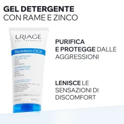 URIAGE BARIEDERM-CICA Gel Detergente, pelle irritata, viso e corpo,per tutta la famiglia