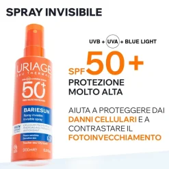 URIAGE Bariésun Spray SPF50+ pelle sensibile, viso e corpo, bambini (+4anni), adulti, solare