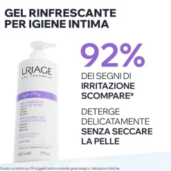 URIAGE GYN PHY Gel detergente rinfrescante igiene intima, uso quotidiano, ipoallergenico