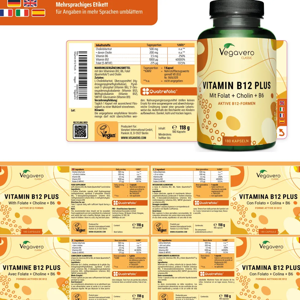 VEGAVERO Vitamina B12 Plus 1000 µg
