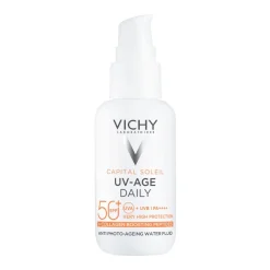 Vichy Capital Soleil UV-Age Daily Fluido Anti-Fotoinvecchiamento per il viso SPF50+ 40 ml + LRP MINI PURE VIT C12 SERUM 10ML GRATIS