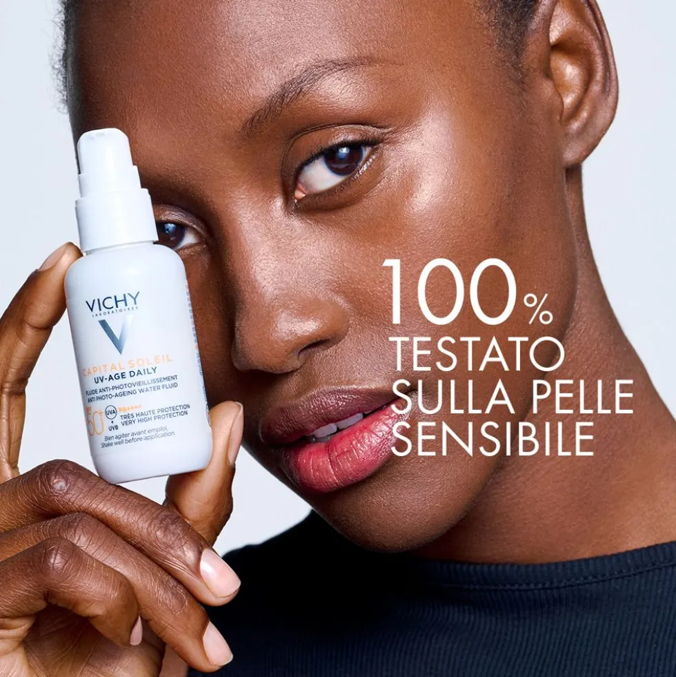 Vichy Capital Soleil UV-Age Daily Fluido Anti-Fotoinvecchiamento per il viso SPF50+ 40 ml + LRP MINI PURE VIT C12 SERUM 10ML GRATIS