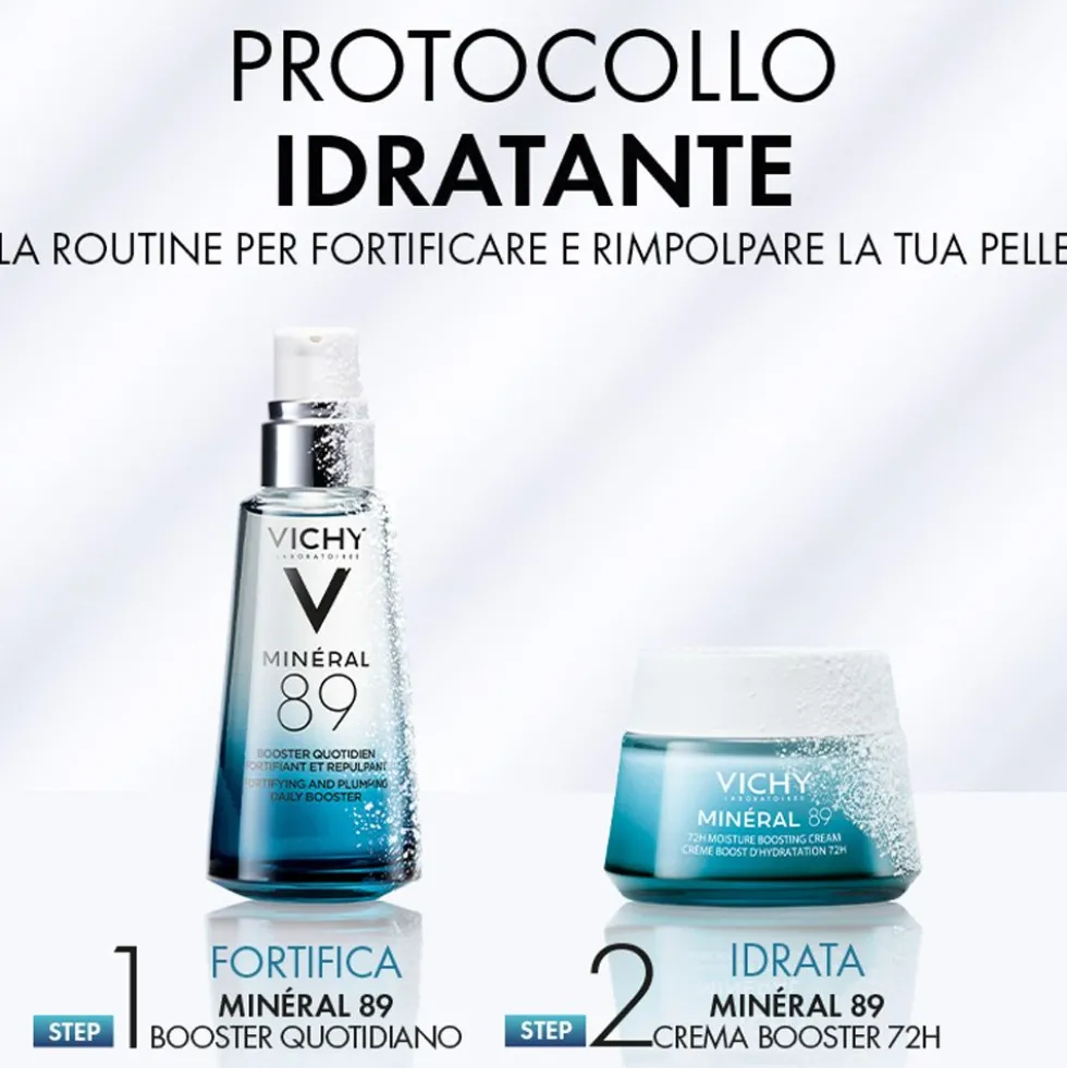 Vichy Cofanetto Regalo Boost Idratazione con Minéral 89 Booster Siero 50ml + Minéral 89 Crema 15ml