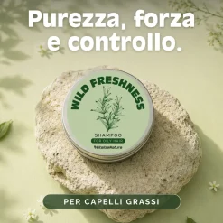 VitalizeNature Wild Freshness Shampoo Bar – Ortica & Rosmarino per Capelli Grassi
