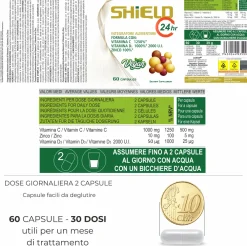 Vitamina C 1000mg + D3 + Zinco 60 Capsule | Immunitario Pelle Ossa e Energia