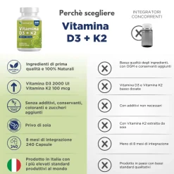 Vitamina D3 K2 WESALYS® - Integratore alimentare per il Benessere delle Ossa e Sistema Immunitario