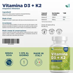 Vitamina D3 K2 WESALYS® - Integratore alimentare per il Benessere delle Ossa e Sistema Immunitario