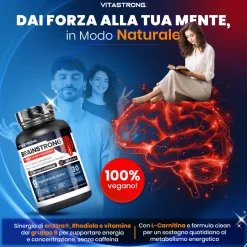 Vitastrong Brainstrong - 30 Capsule, Focus ed Energia Senza Caffeina