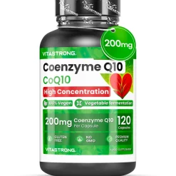 Vitastrong Coenzima Q10 200mg - 120 Capsule Vegane, Energia, Cuore e Antiossidante