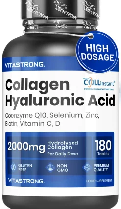 Vitastrong Collagene, Acido Ialuronico e Vitamina C, COLLinstant® - Pelle, Articolazioni e Capelli