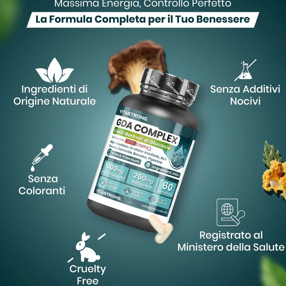 Vitastrong GDA Complesso - 60 Compresse, Supporto per il Glucosio