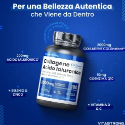 Vitastrong Magnesio 5-in-1 & Collagene + Acido Ialuronico – Pelle e benessere