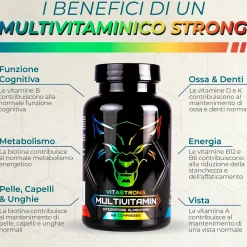 Vitastrong Multivitamin - 90 Compresse, Energia Quotidiana e Supporto Immunitario
