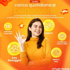 Vitastrong Multivitamin - 90 Compresse, Energia Quotidiana e Supporto Immunitario