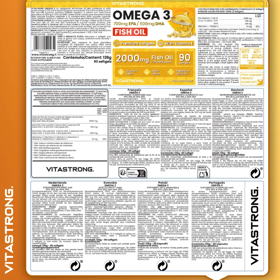 Vitastrong Omega-3 & Complesso Colesterolo – Supporto per cuore e metabolismo