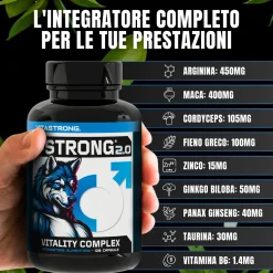 Vitastrong T-Strong 2.0 - 120 Capsule, Supporto al Metabolismo Energetico & Vitalità