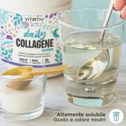 VITATIV Collagene Marino Idrolizzato Premium, Peptidi di Collagene di Pesce in Polvere, Gusto Neutro