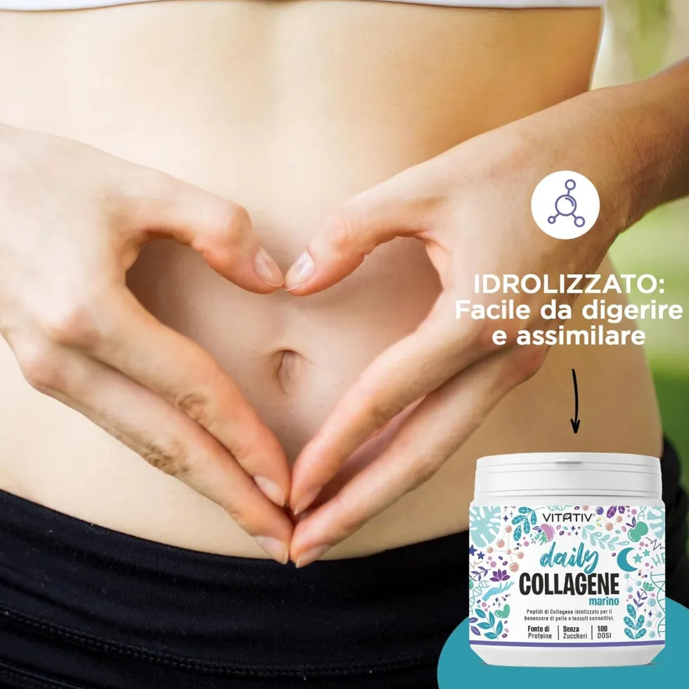 VITATIV Collagene Marino Idrolizzato Premium, Peptidi di Collagene di Pesce in Polvere, Gusto Neutro