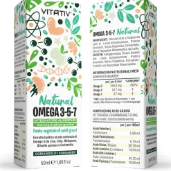 Vitativ® Omega 3-5-7 | Fonte Vegetale Acidi Grassi Omega con Acido Oleico, Linoleico, Alfa Linoleico