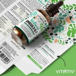 Vitativ® Omega 3-5-7 | Fonte Vegetale Acidi Grassi Omega con Acido Oleico, Linoleico, Alfa Linoleico