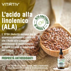 Vitativ® Omega 3-5-7 | Fonte Vegetale Acidi Grassi Omega con Acido Oleico, Linoleico, Alfa Linoleico