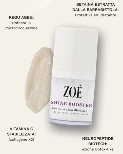 Zoé SHINE BOOSTER Contorno occhi antirughe effetto filler su borse -30% e occhiaie -50%